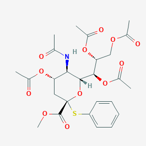 molecular formula C26H33NO12S B055477 PER-O-ACETYL-alpha-THIOPHENYL-N-ACETYLNEURAMINIC METHYL ESTER CAS No. 118977-26-7