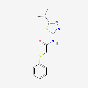 molecular formula C13H15N3OS2 B5547700 N~1~-(5-isopropyl-1,3,4-thiadiazol-2-yl)-2-(phenylsulfanyl)acetamide 