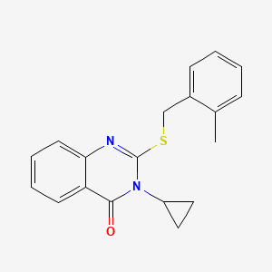 molecular formula C19H18N2OS B5547708 3-CYCLOPROPYL-2-[(2-METHYLBENZYL)SULFANYL]-4(3H)-QUINAZOLINONE 