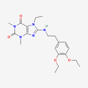 molecular formula C21H29N5O4 B5547731 8-{[2-(3,4-DIETHOXYPHENYL)ETHYL]AMINO}-7-ETHYL-1,3-DIMETHYL-2,3,6,7-TETRAHYDRO-1H-PURINE-2,6-DIONE 