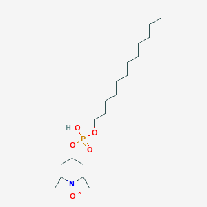 molecular formula C21H43NO5P B055478 1-Piperidinyloxy, 4-(((dodecyloxy)hydroxyphosphinyl)oxy)-2,2,6,6-tetramethyl- CAS No. 122018-94-4