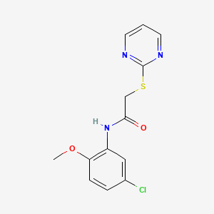 molecular formula C13H12ClN3O2S B5547946 N-(5-chloro-2-methoxyphenyl)-2-(pyrimidin-2-ylsulfanyl)acetamide 