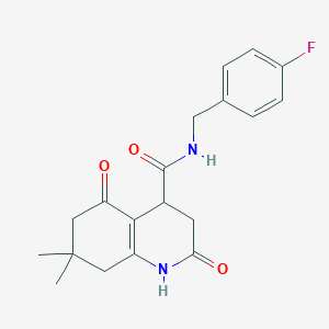 molecular formula C19H21FN2O3 B5547962 N-(4-fluorobenzyl)-7,7-dimethyl-2,5-dioxo-1,2,3,4,5,6,7,8-octahydroquinoline-4-carboxamide 