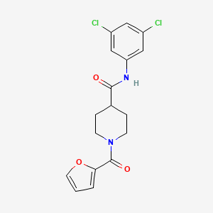 molecular formula C17H16Cl2N2O3 B5547970 N-(3,5-dichlorophenyl)-1-(furan-2-carbonyl)piperidine-4-carboxamide 