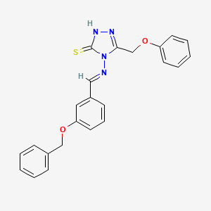 molecular formula C23H20N4O2S B5548062 4-({(E)-[3-(benzyloxy)phenyl]methylidene}amino)-5-(phenoxymethyl)-4H-1,2,4-triazole-3-thiol 