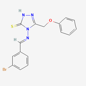 molecular formula C16H13BrN4OS B5548072 4-{[(E)-(3-bromophenyl)methylidene]amino}-5-(phenoxymethyl)-4H-1,2,4-triazole-3-thiol 