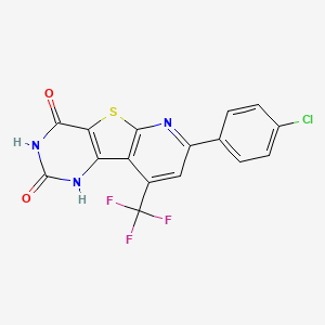molecular formula C16H7ClF3N3O2S B5548100 11-(4-chlorophenyl)-13-(trifluoromethyl)-8-thia-3,5,10-triazatricyclo[7.4.0.02,7]trideca-1(9),2(7),10,12-tetraene-4,6-dione 