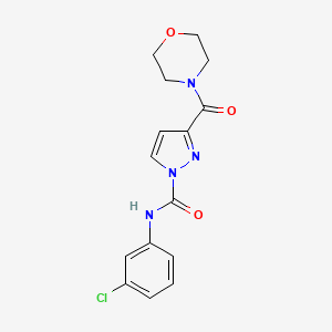 molecular formula C15H15ClN4O3 B5548241 N-(3-chlorophenyl)-3-(morpholine-4-carbonyl)pyrazole-1-carboxamide 