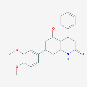 molecular formula C23H23NO4 B5548265 7-(3,4-DIMETHOXYPHENYL)-4-PHENYL-1,2,3,4,5,6,7,8-OCTAHYDROQUINOLINE-2,5-DIONE 
