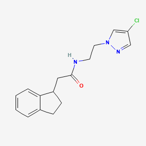 molecular formula C16H18ClN3O B5548274 N-[2-(4-chloro-1H-pyrazol-1-yl)ethyl]-2-(2,3-dihydro-1H-inden-1-yl)acetamide 