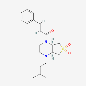 molecular formula C20H26N2O3S B5548324 (E)-1-[(4aR,7aS)-1-(3-methylbut-2-enyl)-6,6-dioxo-2,3,4a,5,7,7a-hexahydrothieno[3,4-b]pyrazin-4-yl]-3-phenylprop-2-en-1-one 