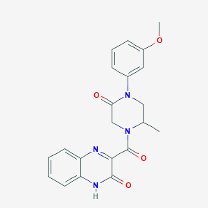 molecular formula C21H20N4O4 B5548365 3-{[4-(3-methoxyphenyl)-2-methyl-5-oxo-1-piperazinyl]carbonyl}-2(1H)-quinoxalinone 