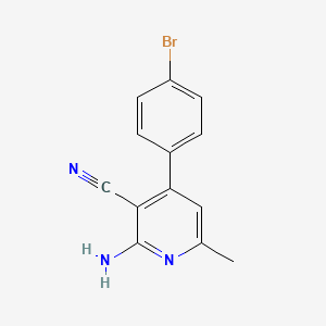 molecular formula C13H10BrN3 B5548389 2-Amino-4-(4-bromophenyl)-6-methylpyridine-3-carbonitrile 