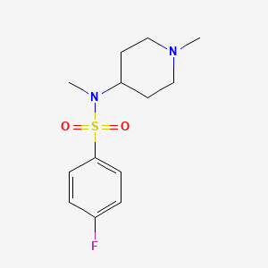 molecular formula C13H19FN2O2S B5548409 4-FLUORO-N-METHYL-N-(1-METHYLPIPERIDIN-4-YL)BENZENE-1-SULFONAMIDE 