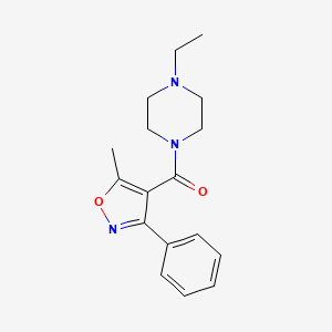 molecular formula C17H21N3O2 B5548528 (4-ETHYLPIPERAZINO)(5-METHYL-3-PHENYL-4-ISOXAZOLYL)METHANONE 