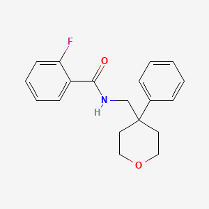 molecular formula C19H20FNO2 B5548571 2-fluoro-N-[(4-phenyloxan-4-yl)methyl]benzamide 