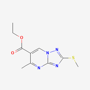 molecular formula C10H12N4O2S B5548578 Ethyl 5-methyl-2-(methylsulfanyl)[1,2,4]triazolo[1,5-a]pyrimidine-6-carboxylate 