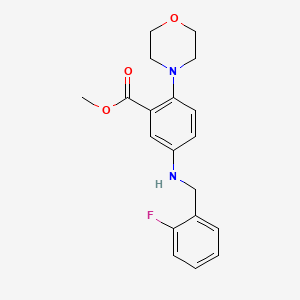 molecular formula C19H21FN2O3 B5548629 METHYL 5-{[(2-FLUOROPHENYL)METHYL]AMINO}-2-(MORPHOLIN-4-YL)BENZOATE 