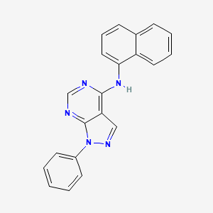 molecular formula C21H15N5 B5548648 N-(NAPHTHALEN-1-YL)-1-PHENYL-1H-PYRAZOLO[3,4-D]PYRIMIDIN-4-AMINE 