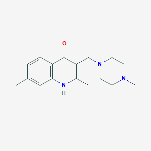 molecular formula C18H25N3O B5548715 2,7,8-trimethyl-3-[(4-methyl-1-piperazinyl)methyl]-4-quinolinol 