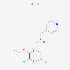 molecular formula C15H17Cl3N2O B5548728 N-[(3,5-dichloro-2-ethoxyphenyl)methyl]-1-pyridin-4-ylmethanamine;hydrochloride 