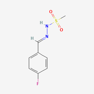 molecular formula C8H9FN2O2S B5548786 N-[(E)-(4-fluorophenyl)methylideneamino]methanesulfonamide 
