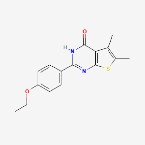 molecular formula C16H16N2O2S B5548936 2-(4-ethoxyphenyl)-5,6-dimethyl-3H-thieno[2,3-d]pyrimidin-4-one 