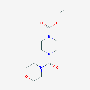 molecular formula C12H21N3O4 B5549162 ETHYL 4-(MORPHOLINOCARBONYL)TETRAHYDRO-1(2H)-PYRAZINECARBOXYLATE 