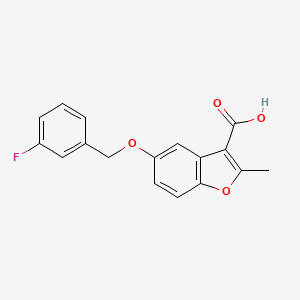 molecular formula C17H13FO4 B5549219 5-[(3-fluorobenzyl)oxy]-2-methyl-1-benzofuran-3-carboxylic acid 