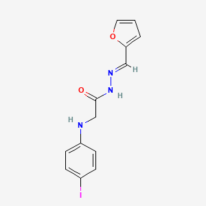 molecular formula C13H12IN3O2 B5549240 N'-(2-furylmethylene)-2-[(4-iodophenyl)amino]acetohydrazide 