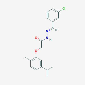 molecular formula C19H21ClN2O2 B5549296 N'-[(E)-(3-chlorophenyl)methylidene]-2-[2-methyl-5-(propan-2-yl)phenoxy]acetohydrazide 
