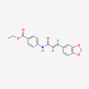 molecular formula C19H17NO5 B5549324 ethyl 4-{[3-(1,3-benzodioxol-5-yl)acryloyl]amino}benzoate 