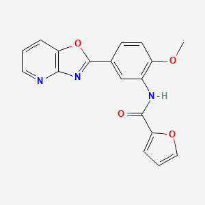 molecular formula C18H13N3O4 B5549331 N-[2-methoxy-5-([1,3]oxazolo[4,5-b]pyridin-2-yl)phenyl]furan-2-carboxamide 