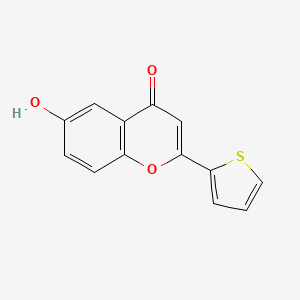 molecular formula C13H8O3S B5549347 6-hydroxy-2-(thiophen-2-yl)-4H-chromen-4-one CAS No. 63046-12-8