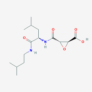 molecular formula C15H26N2O5 B554940 N-(N-(3-carboxyoxirane-2-carbonyl)leucyl)isoamylamine CAS No. 76684-89-4