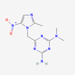 molecular formula C10H14N8O2 B5549435 N-{4-AMINO-6-[(2-METHYL-5-NITRO-1H-IMIDAZOL-1-YL)METHYL]-1,3,5-TRIAZIN-2-YL}-N,N-DIMETHYLAMINE 