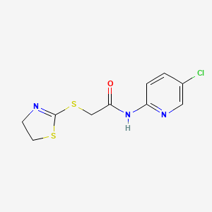 molecular formula C10H10ClN3OS2 B5549442 N-(5-chloropyridin-2-yl)-2-(4,5-dihydro-1,3-thiazol-2-ylsulfanyl)acetamide 
