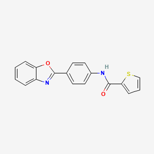 molecular formula C18H12N2O2S B5549470 N-[4-(1,3-benzoxazol-2-yl)phenyl]thiophene-2-carboxamide 