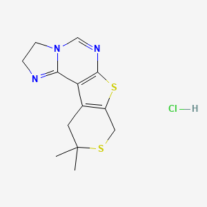 molecular formula C13H16ClN3S2 B5549554 14,14-Dimethyl-10,13-dithia-3,6,8-triazatetracyclo[7.7.0.02,6.011,16]hexadeca-1(9),2,7,11(16)-tetraene;hydrochloride 