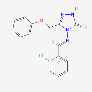 molecular formula C16H13ClN4OS B5549566 4-((2-CHLOROBENZYLIDENE)AMINO)-5-(PHENOXYMETHYL)-4H-1,2,4-TRIAZOLE-3-THIOL 