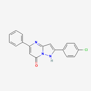 molecular formula C18H12ClN3O B5549635 2-(4-chlorophenyl)-5-phenyl-1H-pyrazolo[1,5-a]pyrimidin-7-one 
