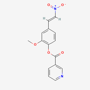 molecular formula C15H12N2O5 B5549837 [2-methoxy-4-[(E)-2-nitroethenyl]phenyl] pyridine-3-carboxylate 