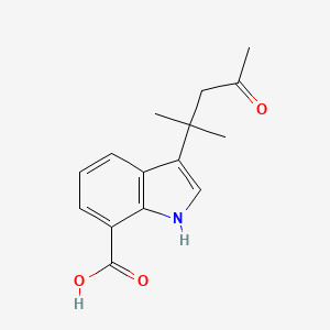 molecular formula C15H17NO3 B5549869 3-(1,1-dimethyl-3-oxobutyl)-1H-indole-7-carboxylic acid 