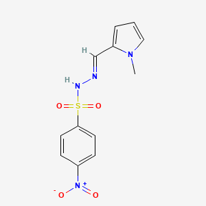 molecular formula C12H12N4O4S B5549880 N'-[(1-methyl-1H-pyrrol-2-yl)methylene]-4-nitrobenzenesulfonohydrazide 