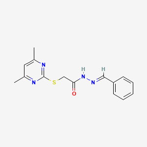 molecular formula C15H16N4OS B5549889 N'-Benzylidene-2-((4,6-dimethylpyrimidin-2-yl)thio)acetohydrazide CAS No. 60458-57-3