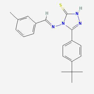 molecular formula C20H22N4S B5549959 5-(4-tert-butylphenyl)-4-{[(E)-(3-methylphenyl)methylidene]amino}-4H-1,2,4-triazole-3-thiol 