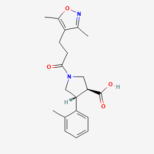 molecular formula C20H24N2O4 B5549964 (3S,4R)-1-[3-(3,5-dimethyl-1,2-oxazol-4-yl)propanoyl]-4-(2-methylphenyl)pyrrolidine-3-carboxylic acid 