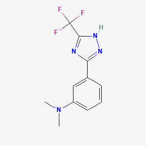 molecular formula C11H11F3N4 B5549996 N,N-dimethyl-3-[5-(trifluoromethyl)-1H-1,2,4-triazol-3-yl]aniline 