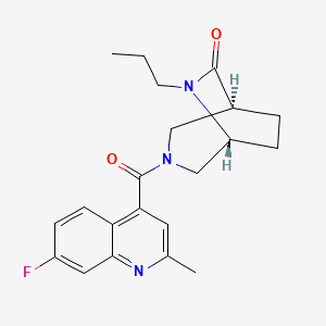 molecular formula C21H24FN3O2 B5550017 (1S,5R)-3-(7-fluoro-2-methylquinoline-4-carbonyl)-6-propyl-3,6-diazabicyclo[3.2.2]nonan-7-one 