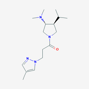 molecular formula C16H28N4O B5550025 1-[(3R,4S)-3-(dimethylamino)-4-propan-2-ylpyrrolidin-1-yl]-3-(4-methylpyrazol-1-yl)propan-1-one 